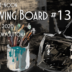 Zoom-at-Noon Drawing Board #13<br>April 10, 2020<br>TV and Paint Can